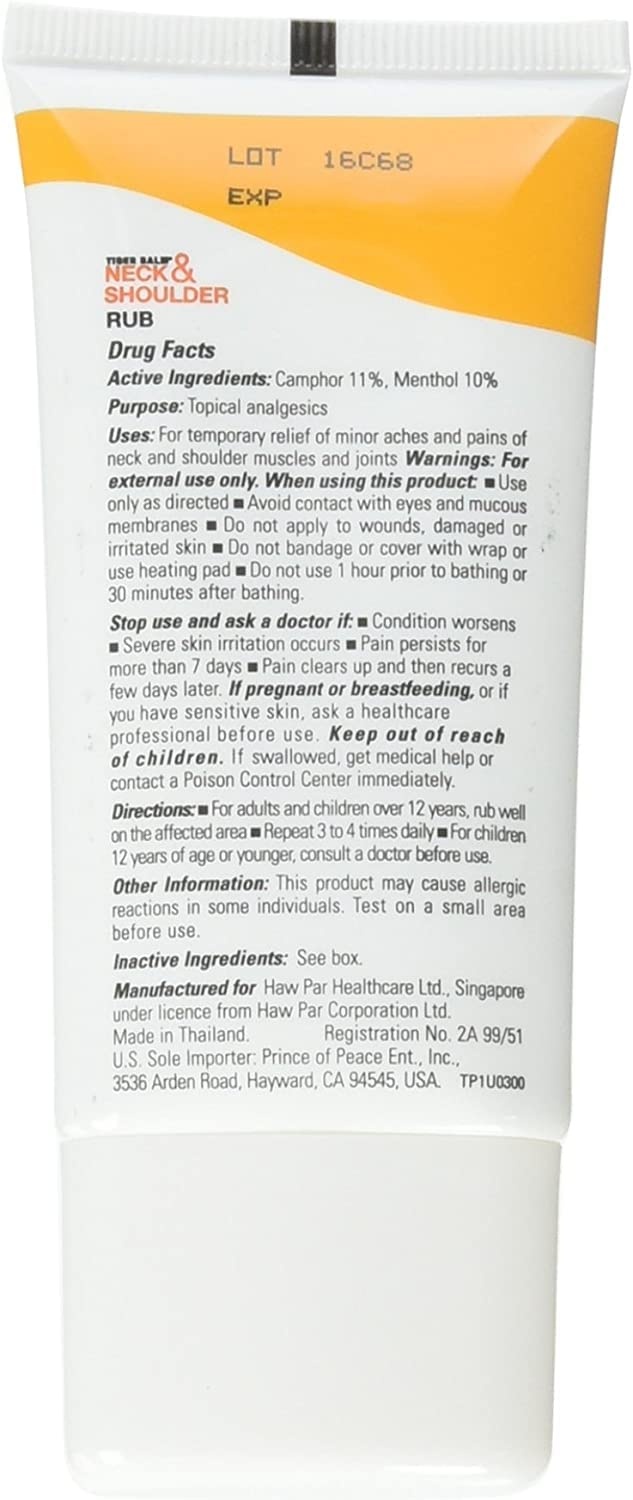 image:imageTiger Balm Neck and Shoulder Rubnet wt 176 oz176 Ounce Pack of 2