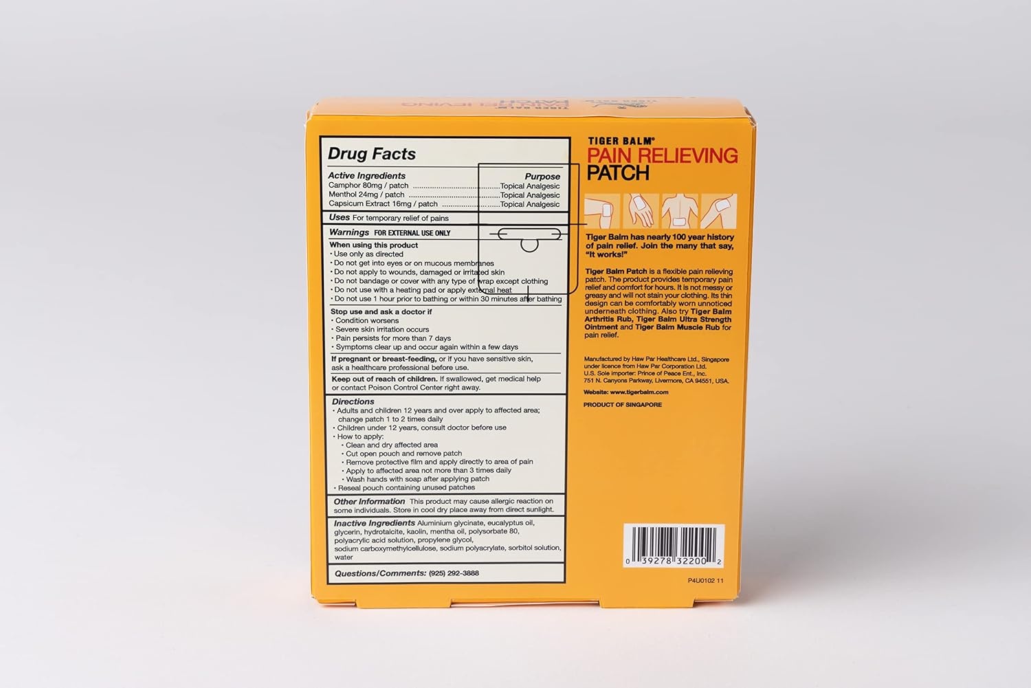 image:imageTiger Balm Pain Relieving Patch 5 Count