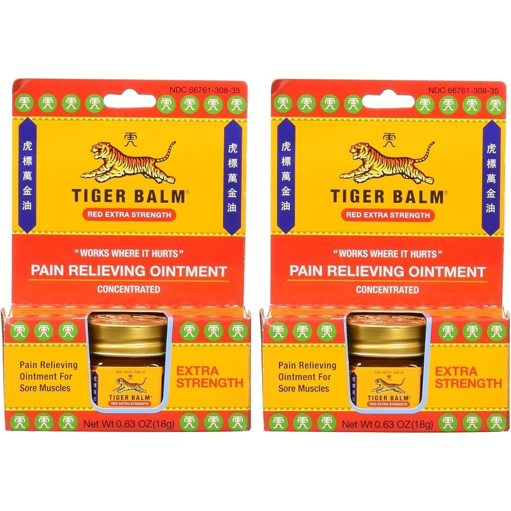 image:imageTiger Balm Pain Relieving Red Extra Strength 18g Relief for Sore Muscles Extra Strength Sports Rub Tiger Balm Extra Strength Tiger Balm OintmentPack of 2