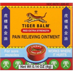 Tiger Balm, Red Pocket Size Tin, Extra Strength Tiger Balm 4 g Balm